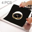 4 PCS Black Gas Furnace Stovetop Cleaning Pads, 27x27 cm Ultra-thin Fiber - 1