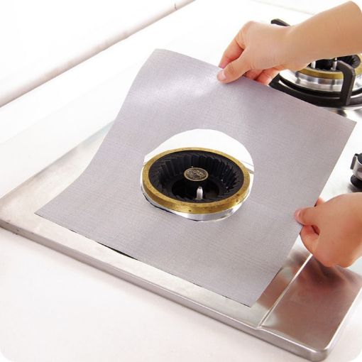 Ultra-thin Silver Gas Furnace Stovetop Cleaning Pad 27x27cm 0.12mm - 1