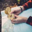 Golden Luminous Brass Pocket Compass for Camping & Hiking - Portable Guide - 5