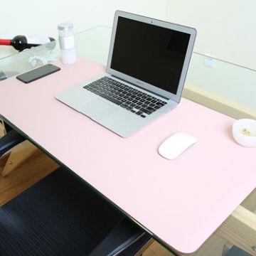 Pink Multifunction PU Leather Mouse & Keyboard Pad, 80x40cm Desk Mat - 1
