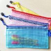 B5 Zipper Plastic Mesh Stationery Bag, 28x21cm, Random Color Delivery - 3