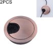2 PCS Zinc Alloy Desk Hole Cover, 50mm Diameter, Red Bronze Finish - 1