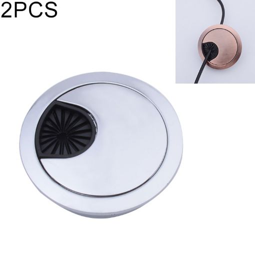 2 PCS Zinc Alloy Desk Hole Cover, 53mm Diameter, Bright Gold Finish - 1