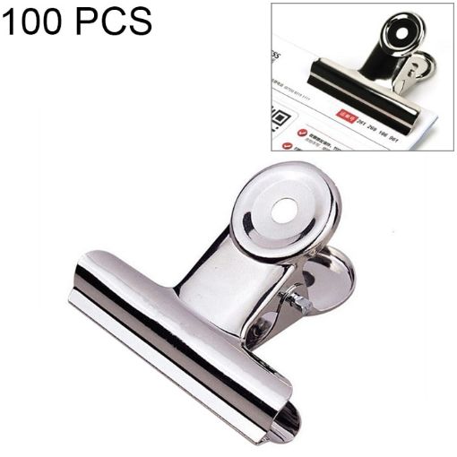 100PCS 22mm Silver Stainless Steel Round Paper Clips Office Bind - 1