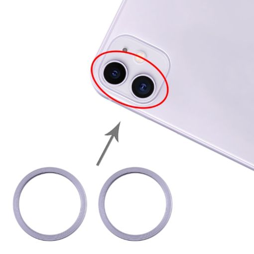 iPhone 11 Rear Camera Glass Lens Protector Ring 2 PCS - Purple - 1