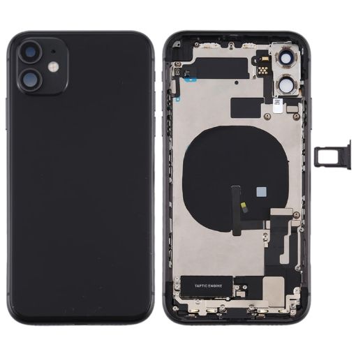 iPhone 11 Black Battery Back Cover Assembly with Buttons & Charging Module - 1