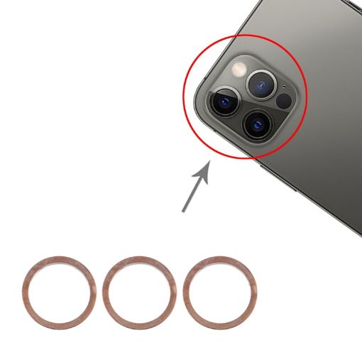 iPhone 12 Pro Gold Rear Camera Lens Protector Ring - 3 PCS - 1