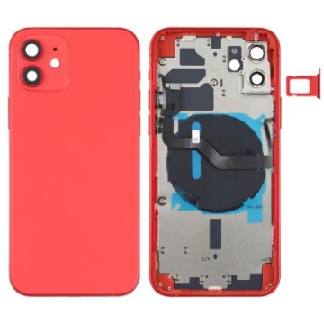 iPhone 12 Red Battery Back Cover with Keys, Tray, Flex & Charging Module - 1