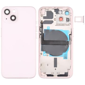 iPhone 13 Pink Battery Back Cover with Side Keys & Card Tray & Flex Cable - 1