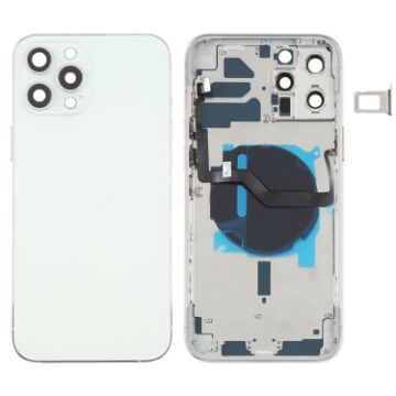 iPhone 12 Pro Max White Battery Back Cover with Keys & Charging Module - 1