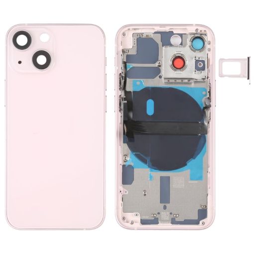 iPhone 13 mini Pink Battery Back Cover with Keys, Tray, Flex & Charging - 1