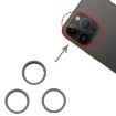 iPhone 14 Pro Rear Camera Glass Lens Protector Ring 3PCS Black - 4