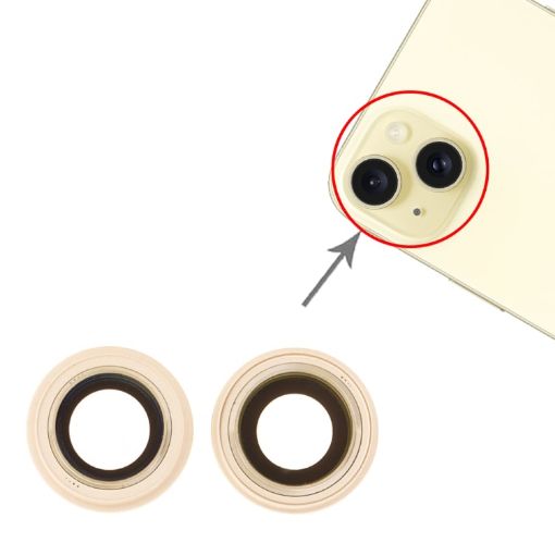 iPhone 15/15 Plus Yellow Camera Lens Cover - 1 Set - 1