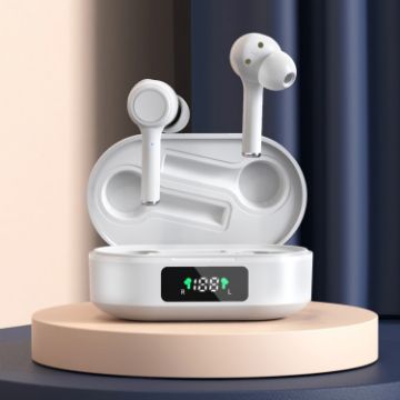 MI4 Bluetooth 5.0 True Wireless Earphones with LED Display (White) - 1