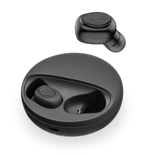 YH-03 TWS V5.0 Wireless Bluetooth Headset with Charging Case, Black - 1
