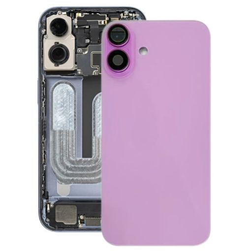iPhone 16 Plus Pink Battery Back Cover with Camera Lens Cover - 1