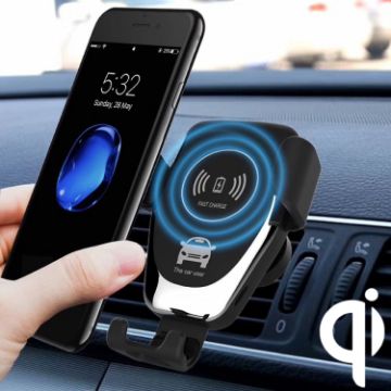 C6 Gravity Induction Car Qi Wireless Charger Fast Charging Phone Holder - 1