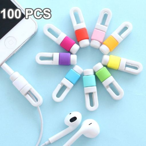 Earphone Headphone Wire Cable Protective Cover Winder - 100 PCS, Random Color - 1