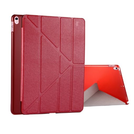 iPad Pro 10.5" Red Silk Texture Flip Leather Case with Holder & Sleep/Wake - 1