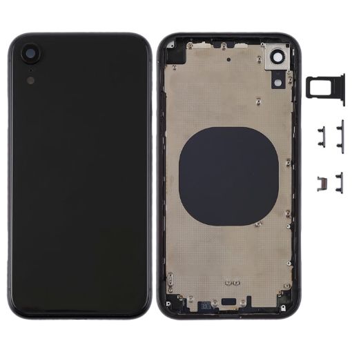 iPhone XR Black Back Housing Cover with Camera Lens & SIM Tray & Keys - 1