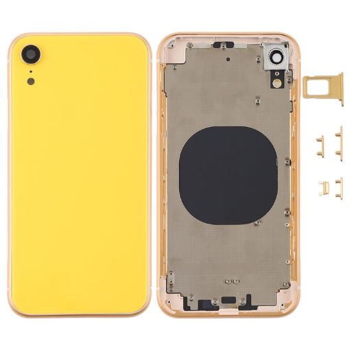 iPhone XR Yellow Back Housing Cover with Camera Lens & SIM Tray & Keys - 1