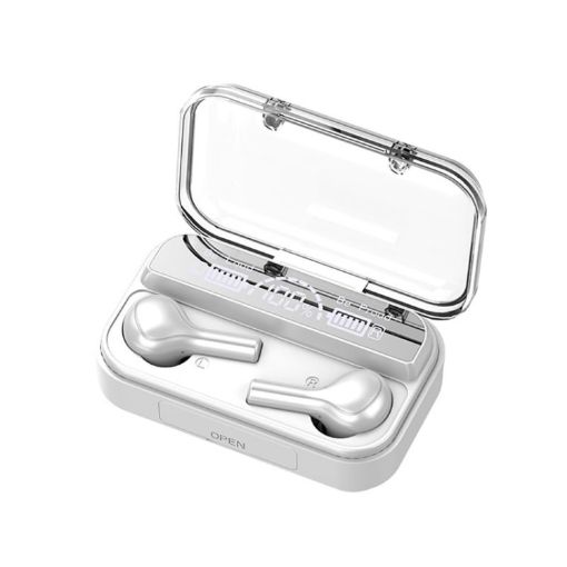 TWS Bluetooth Earphone with Noise Cancelling & Charging Box - White - 1