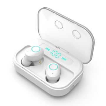 M7 TWS V5.0 Wireless Bluetooth Headset with Charging Case - White - 1