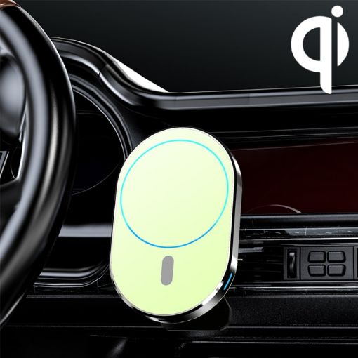 JJT-968 15W Magnetic Car Air Outlet Wireless Charger - Green - 1