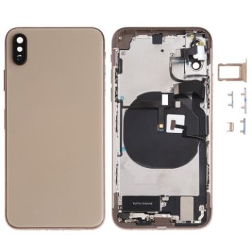 iPhone XS Gold Battery Back Cover Assembly with Keys & Charging Port - 1