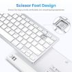 Ultra-thin WB-8022 Wireless Bluetooth Keyboard, German Keys, Silver - 9