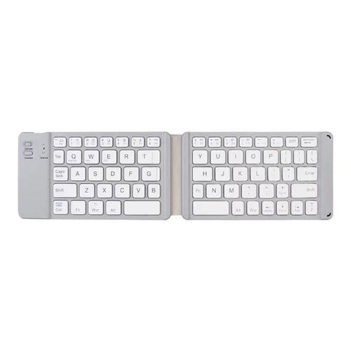 Compact Mini Wireless Bluetooth Folding Keyboard - White | Portable & Sleek - 1