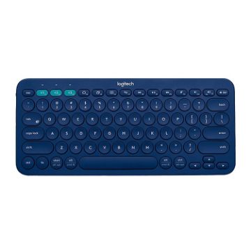 Logitech K380 Wireless Bluetooth Keyboard, Multi-Device, Portable, Blue - 1
