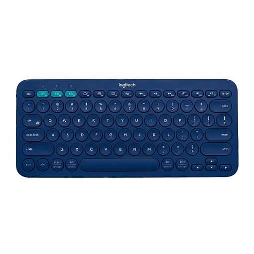 Logitech K380 Wireless Bluetooth Keyboard, Multi-Device, Portable, Blue - 1