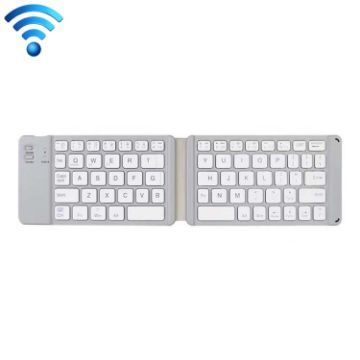 Foldable 67-Key Bluetooth Wireless Keyboard USB Charging - Silver - 1