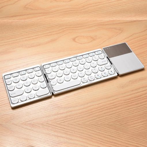 GK408 Silver Wireless Bluetooth Keyboard with Touchpad for Android/IOS/Windows - 1