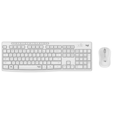 Logitech MK295 Wireless Silent Keyboard & Mouse Set - White, USB - 1