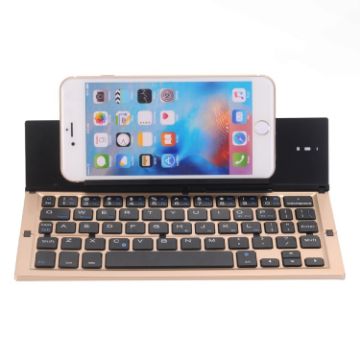 GK608 Gold Ultra-thin Foldable Bluetooth Keyboard, Android/iOS/Windows - 1