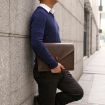 Genuine Leather Laptop Tablet Bag for 13.3" Macbook, Samsung, Lenovo - 9