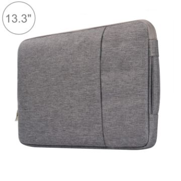 13.3" Universal Denim Laptop Bag for MacBook, Lenovo - Grey, 35.5x26.5x2cm - 1