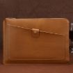 Genuine Leather Laptop Tablet Zipper Bag for 13.3" & Below - Yellow - 1