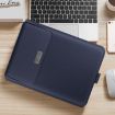 Universal Waterproof PU Leather Laptop Bag Set for 15" Laptops, Dark Blue - 2