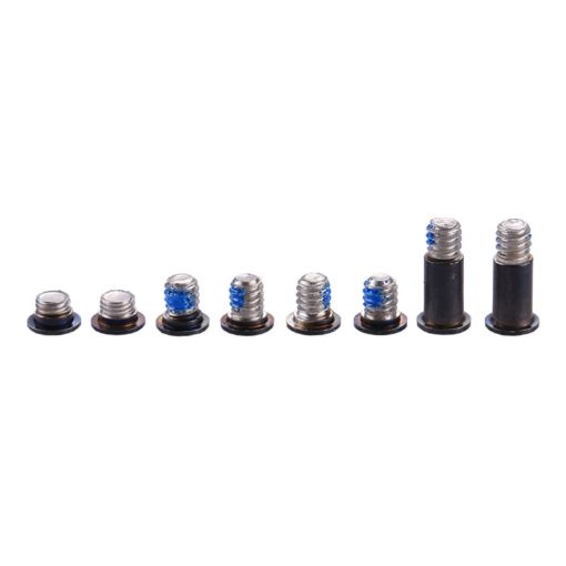 Macbook 12" A1534 Case Screws Set: 8 Pieces (2 Long, 6 Short) Black - 1