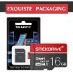 STICKDRIVE 16GB U1 TF Micro SD Memory Card - White Line Red/Black - 5