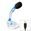 K1 USB Wired Mic with Phone Holder - PC/Mac Compatible (White + Blue) - 1