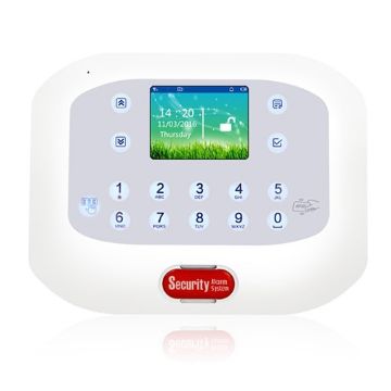 DY-GSM50A 8 in 1 Wireless GSM/PSTN Alarm System, Touch Panel LCD, White - 1