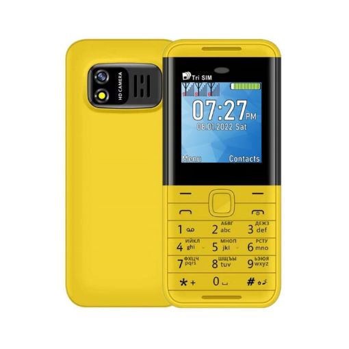 SERVO BM5310 Mini Mobile Phone, 1.33" Display, Triple SIM, Bluetooth, Yellow - 1