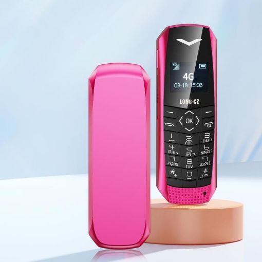 LONG-CZ S60 4G Mini Phone, 1.77" Unisoc T107, LED Flashlight, Rose Red - 1