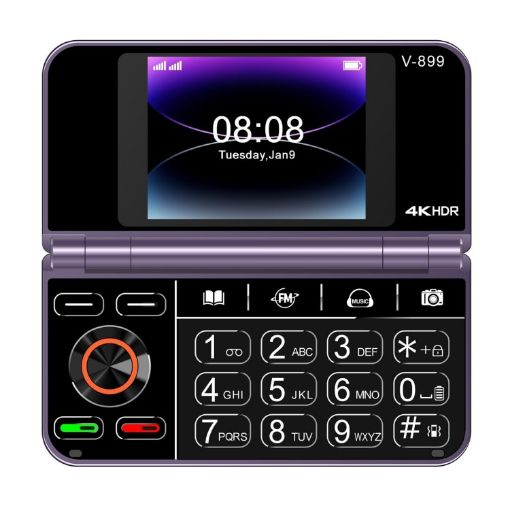 SOYES V-899 Dual SIM Phone, 2.4" & 2.8" Display, 32MB+64MB, Purple - 1