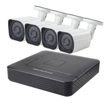 A4B6 4Ch Bullet IP Camera NVR Kit - Night Vision, Motion Detection, 15m IR - 1