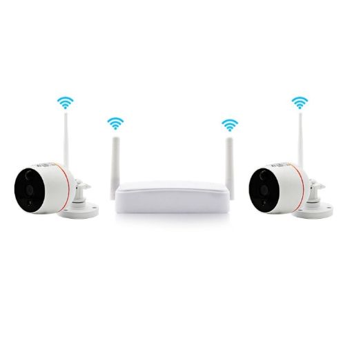 4CH HD 1080P Wireless IP Camera Kit with Night Vision & Two-Way Audio - 1
